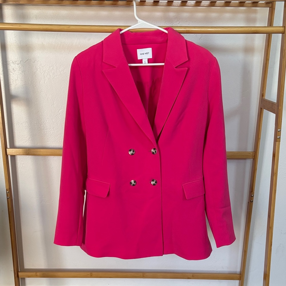 Nine West Double Breasted Hot Pink Blazer